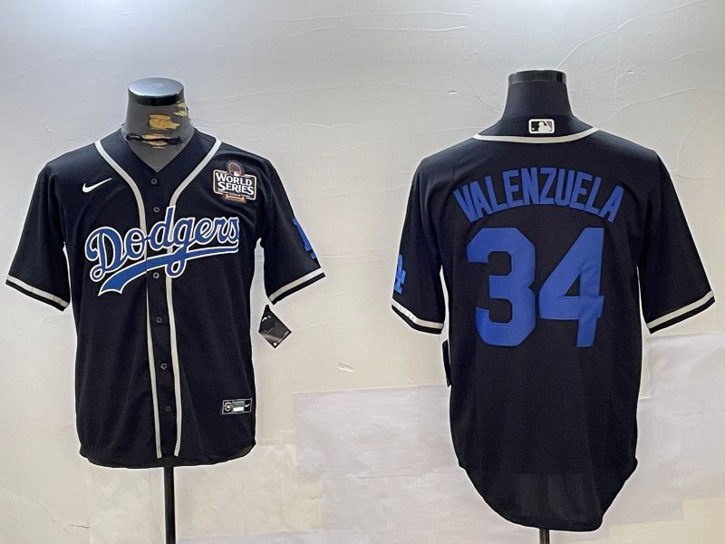 Men Los Angeles Dodgers #34 Valenzuela Black Game 2024 Nike MLB Jersey style 11206->los angeles dodgers->MLB Jersey